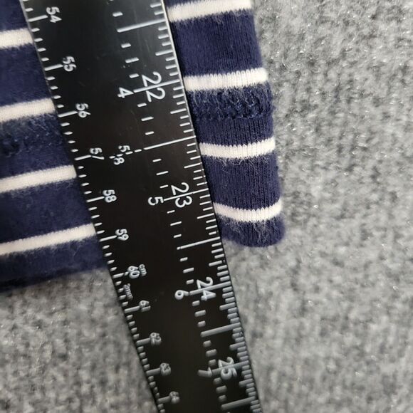 LAUREN RALPH LAUREN Blue Beaded Crest Striped Nautical Preppy Tee SIZE LARGE - Picture 11 of 11